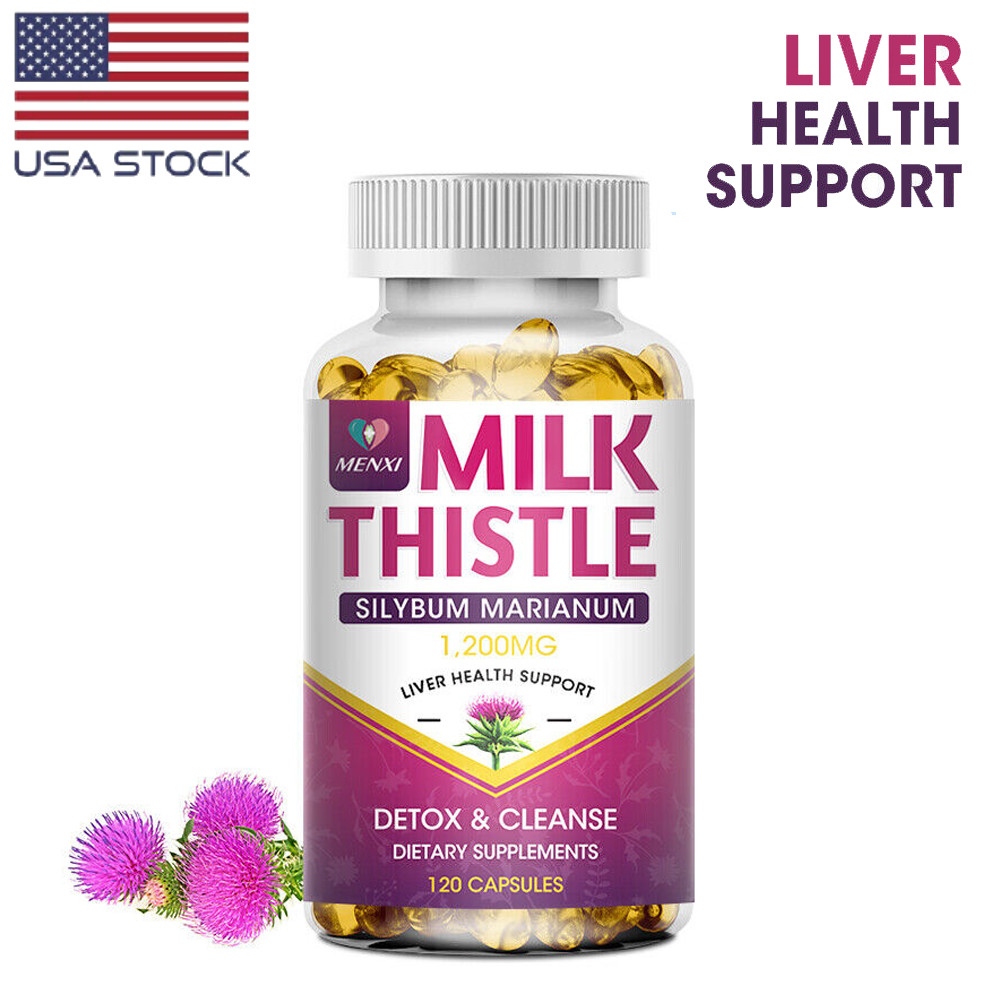 120pcs Milk Thistle (Silymarin) Dandelion Root Capsules Liver Health 1200MG