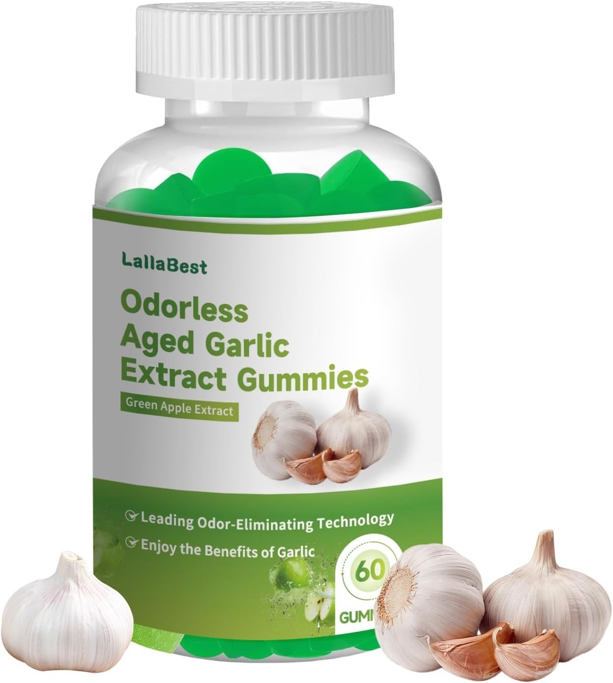 Odorless Aged Garlic Extract Gummies,7500mg Garlic,2 Years Aged Garlic Extract,G