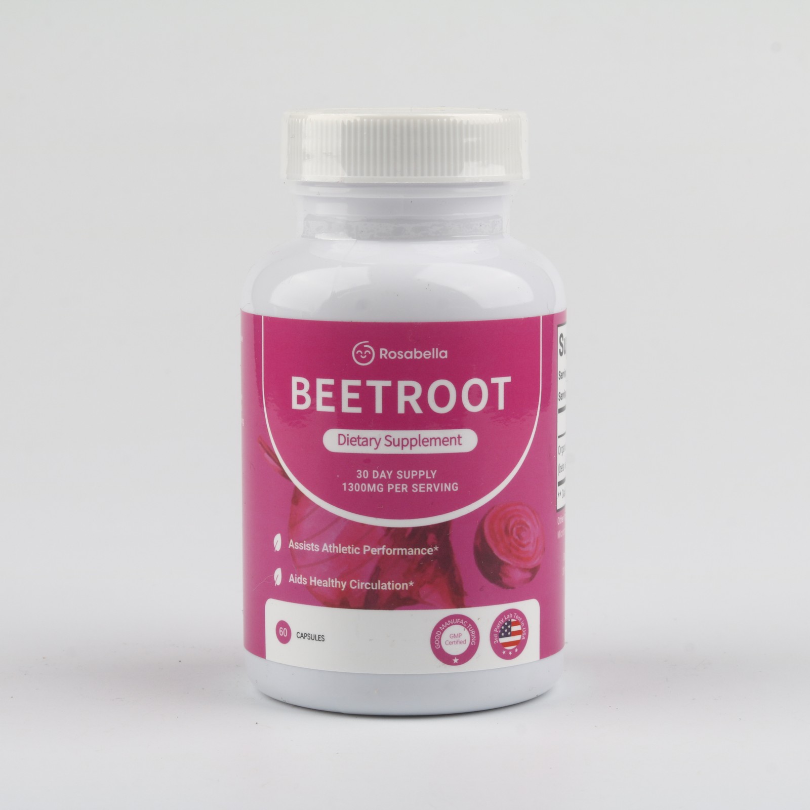 Rosabella Organic Beet Root 60 Capsules Natural Energy Boost Blood Pressure