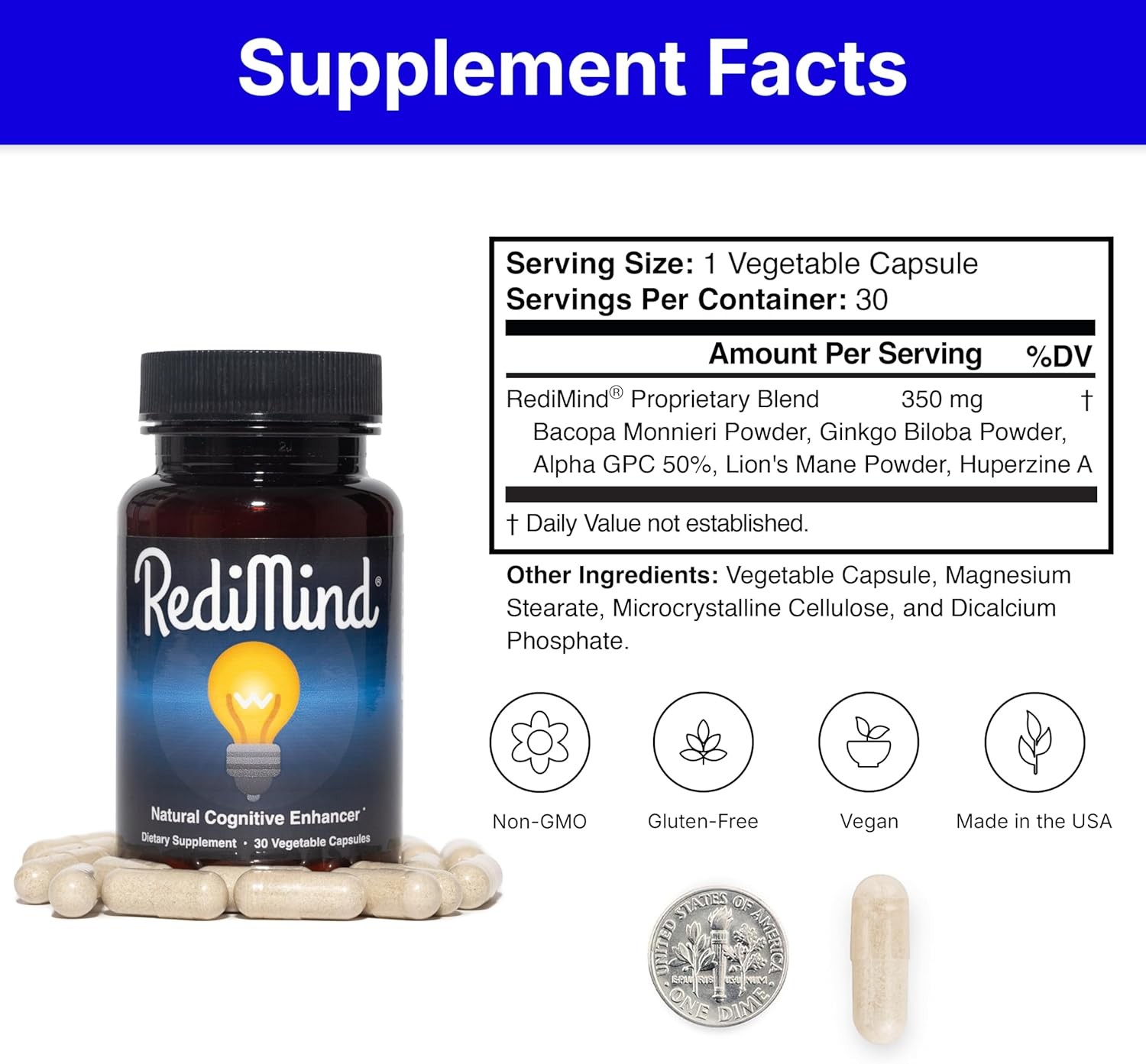 Vegan Enhanced Nutrition Dietary Capsules Gluten Free Non-GMO Natural Nutrient