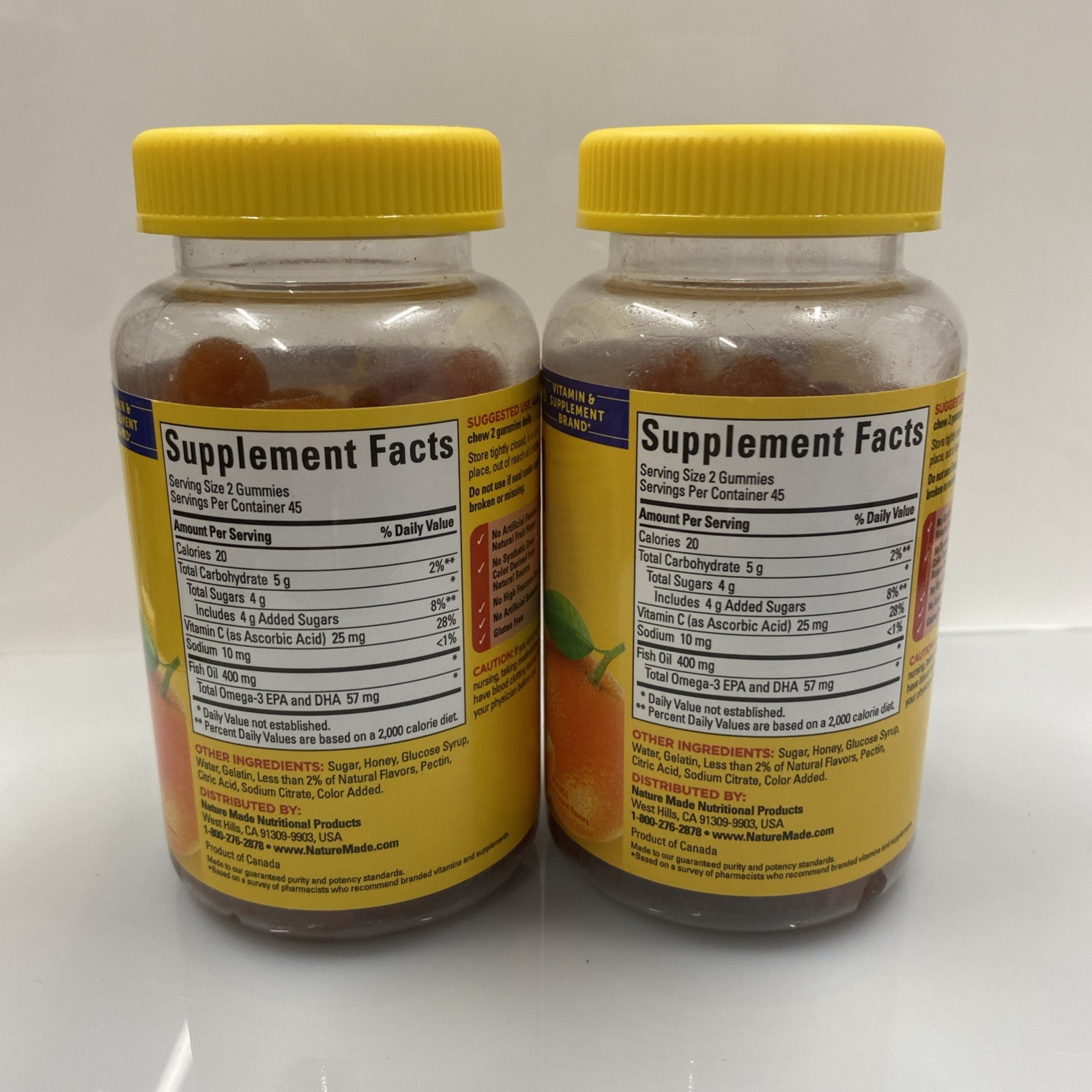 2X Nature Made Fish Oil 400mg – 90 Gummies Each Orange Flavored Exp 11/2026+