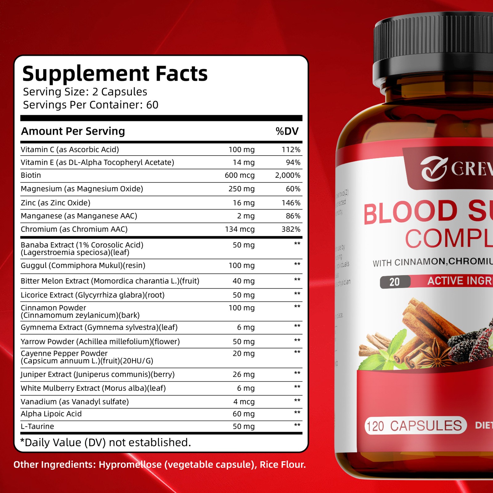 Blood Sugar Complex 240pcs – Promotes Heart and Cardiovascular Health,Metabolism