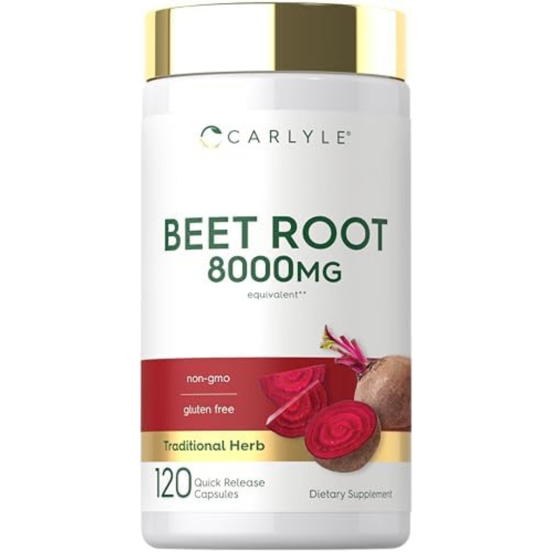 Beet Root Capsules | 8000mg | 120 Count | Non-GMO, Gluten Free | by Carlyle