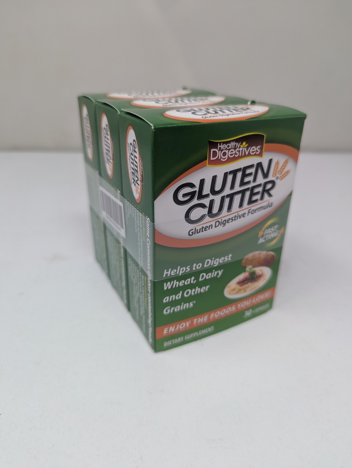 3 PACK Healthy Digestives Gluten Cutter Helps Digest Grains 30 Capsules