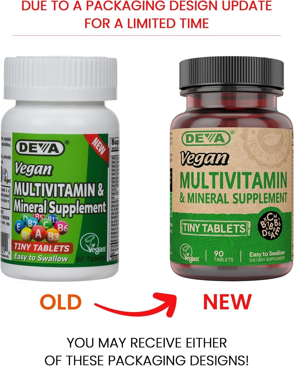 DEVA Vegan Multivitamin & Mineral Support with Iron Unisex- 90 Tiny Tablets