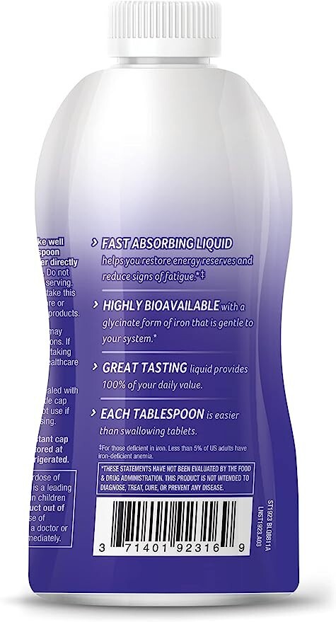 Liquid Mineral Supplement, Iron, Natural Berry, 16 Ounce