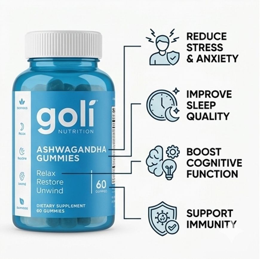 Goli Nutrition Best Seller Trio 3-Pack: ACV, Ashwagandha, Matcha Mind Gummies