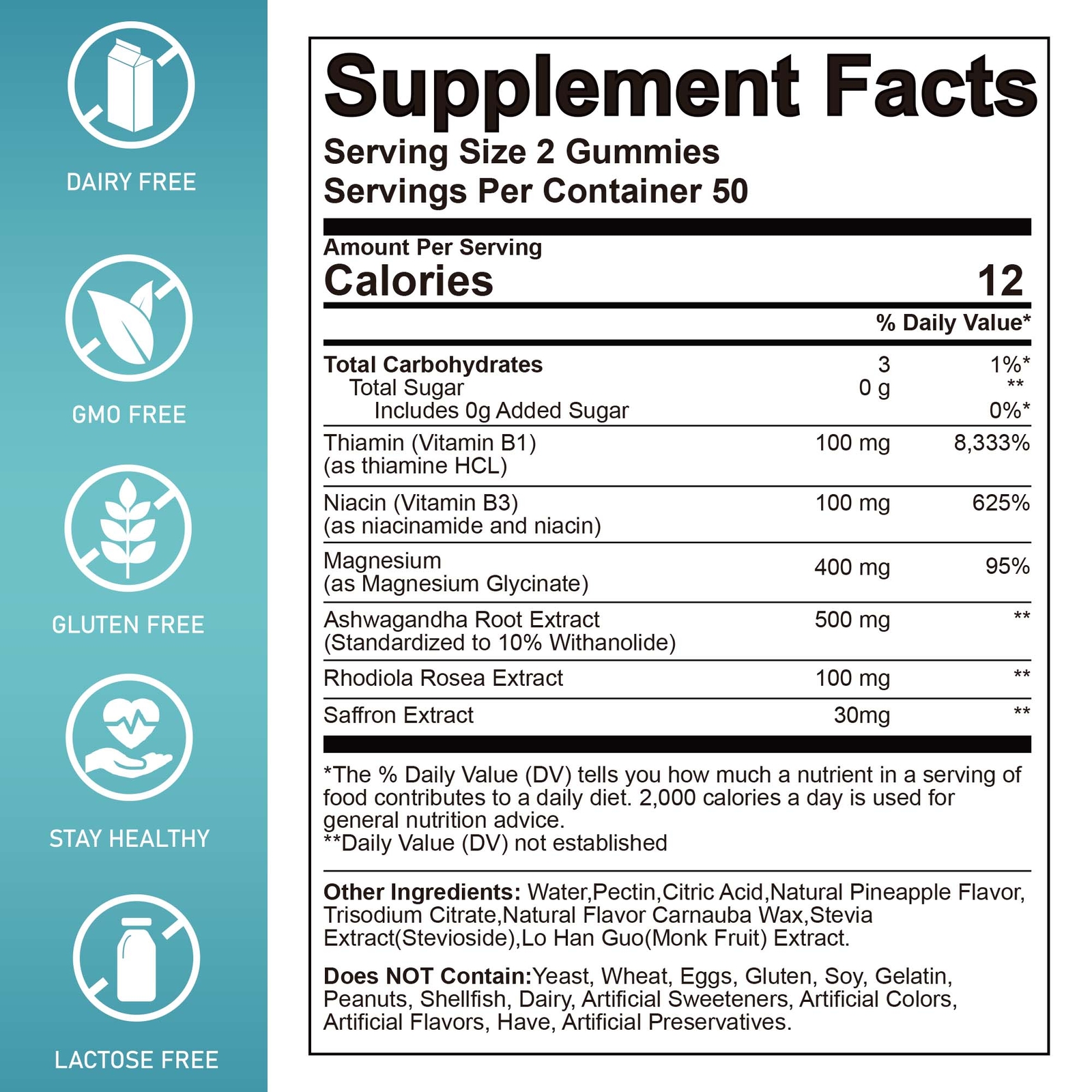 Ease Mood – Ashwagandha, Magnesium Glycinate, Rhodiola Rosea – Improves Focus
