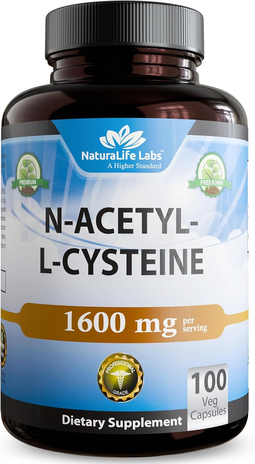 N-Acetyl-L-Cysteine (NAC) 1600 Mg – 100 Capsules, Non-Gmo & Gluten-Free