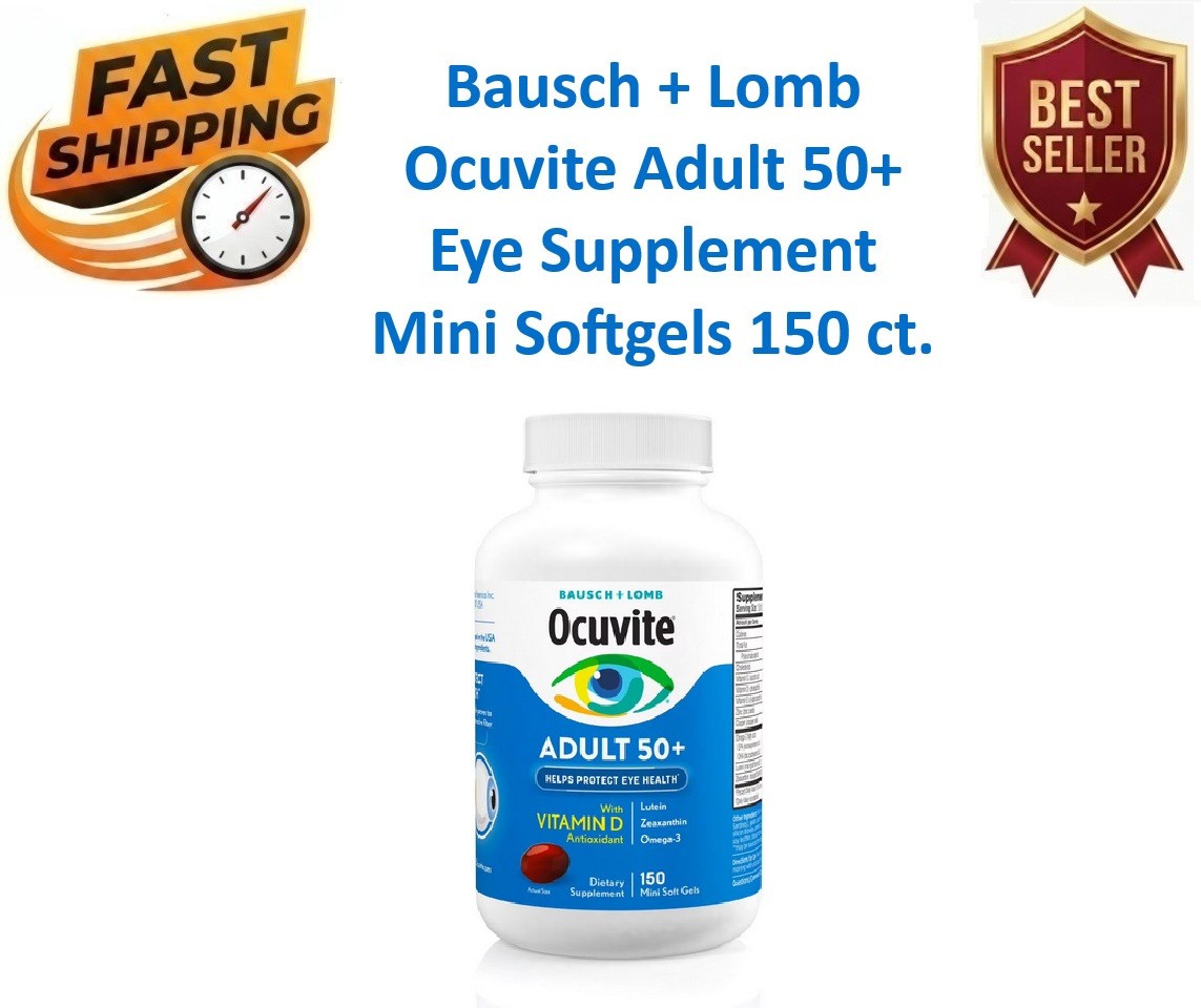 Bausch + Lomb Ocuvite Adult 50+ Eye Vitamin & Mineral Supplement 150 Softgels