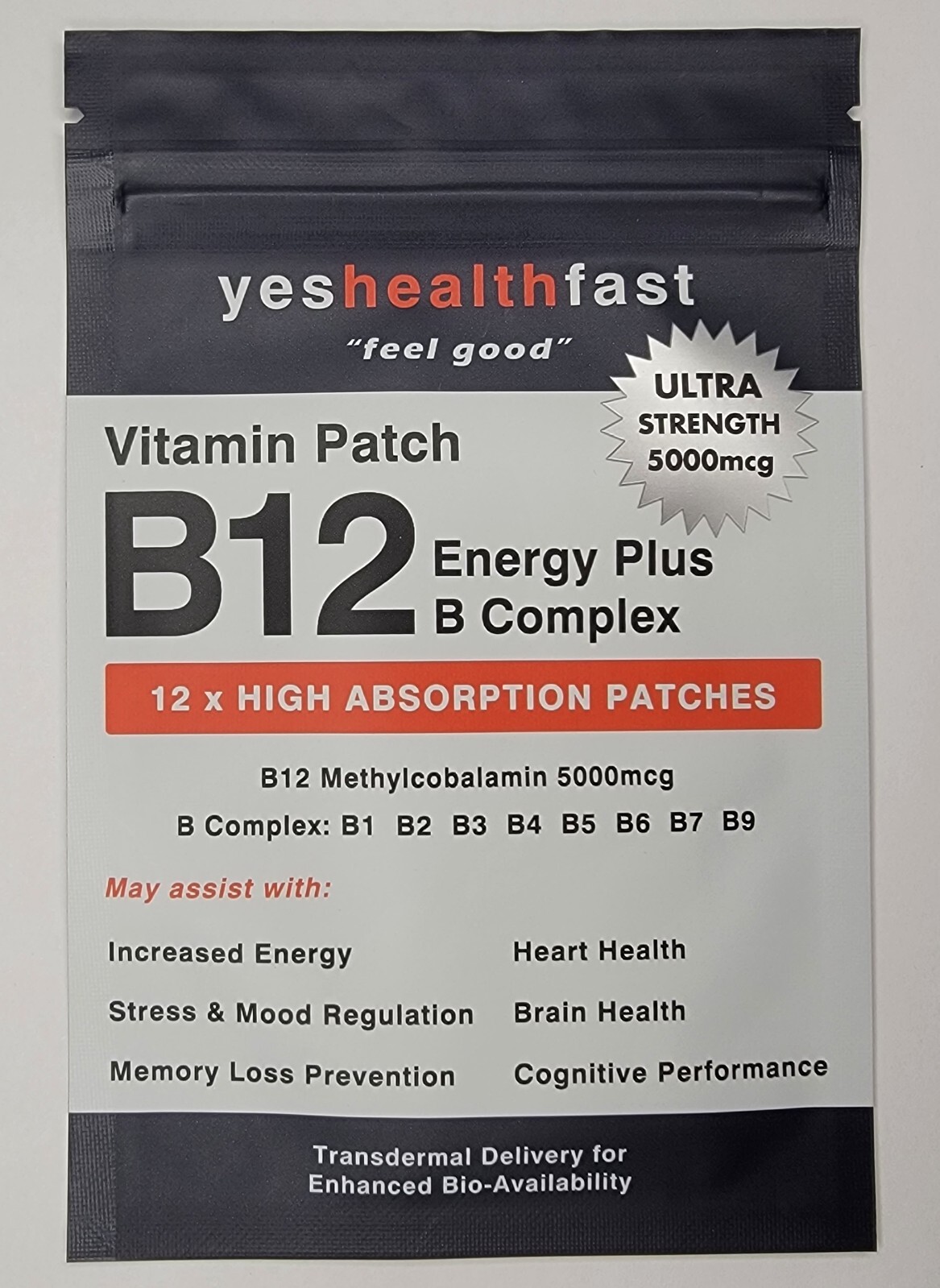 Vitamin B12 (Methyl) + B Complex Patches – Skin Absorption Ultra Strength