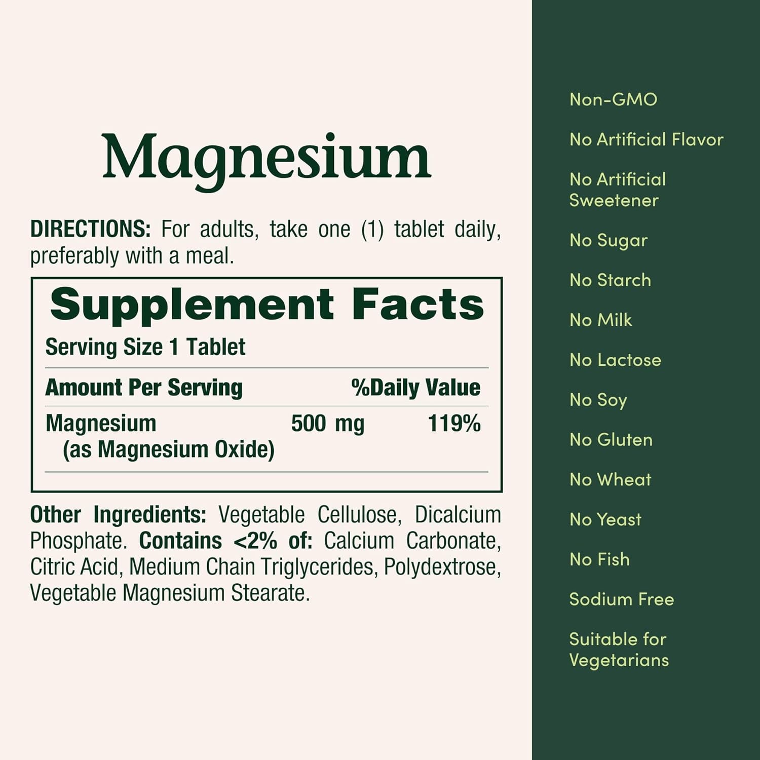 Nature’s Bounty Magnesium Supplements 500 Mg 200 Count (Pack of 1)