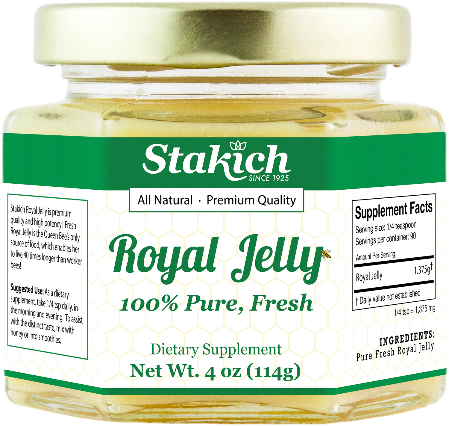 4oz PURE FRESH ROYAL JELLY 100% NATURAL RAW BEE 113,400mg HIGH POTENCY SALE