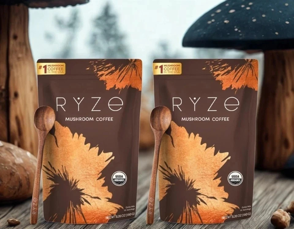RYZE Mushroom Coffee USDA Organic with 6 Adaptogenic Mushrooms 30 servings New