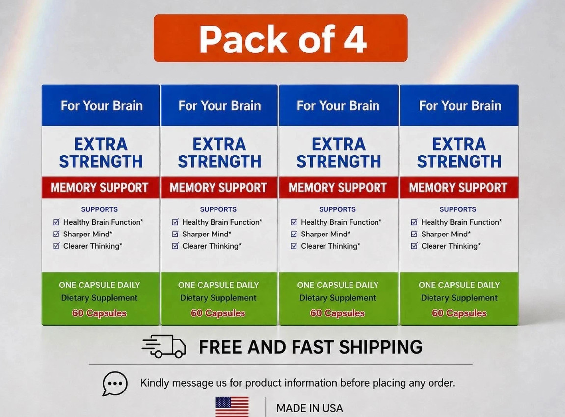 Pack Of 4 Memory Support For Your Brain 20mg Capsules 60-Day Supply Expiry 2027