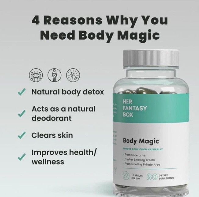 Her Fantasy Box Body Magic 30 Capsules Intestinal Detox Natural Body Odor Suppor