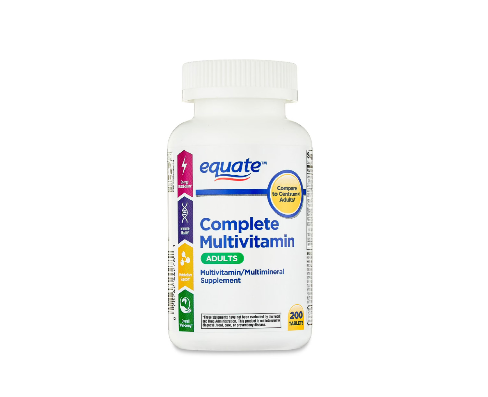 Equate Complete Multivitamin/Multimineral Supplement Tablets, Adults, 200 Count