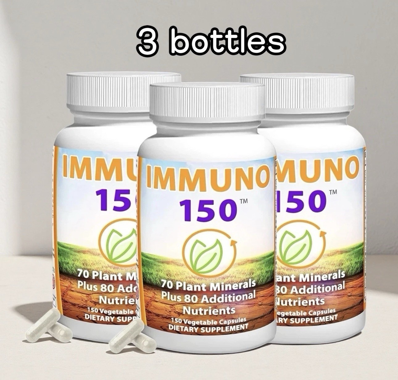 3 PACK IMMUNO 150 THE ULTIMATE MULTI VITAMIN, IMMUNE BOOSTER. 150 CAPSULES