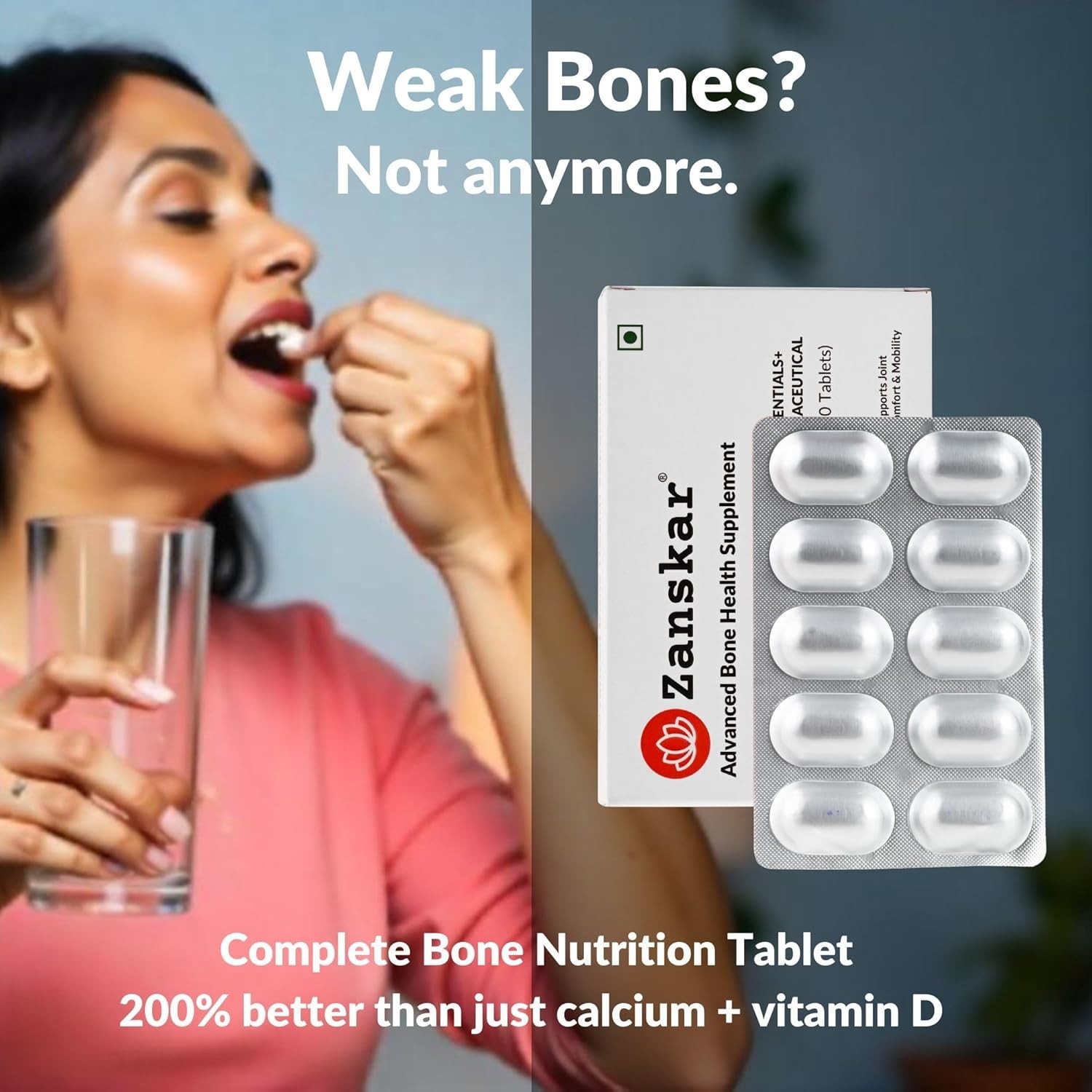 5 Pack Zans.kar Bone Health Tablets 150 Count