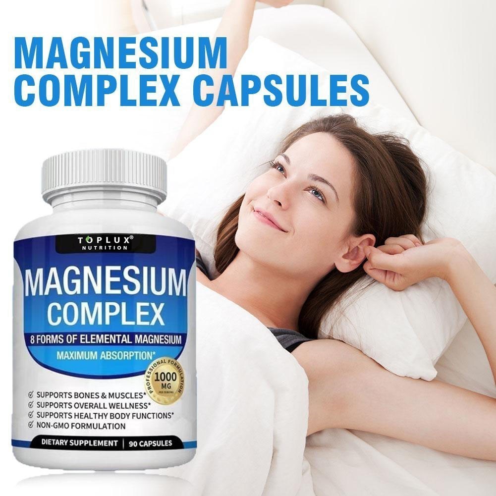 3Pack Toplux Nutrition Magnesium Complex 1000mg Supports 8 Elemental Magnesium