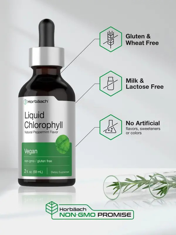 Horbäach Liquid Chlorophyll Drops | Vegan, Non-GMO, And Gluten Free Formula
