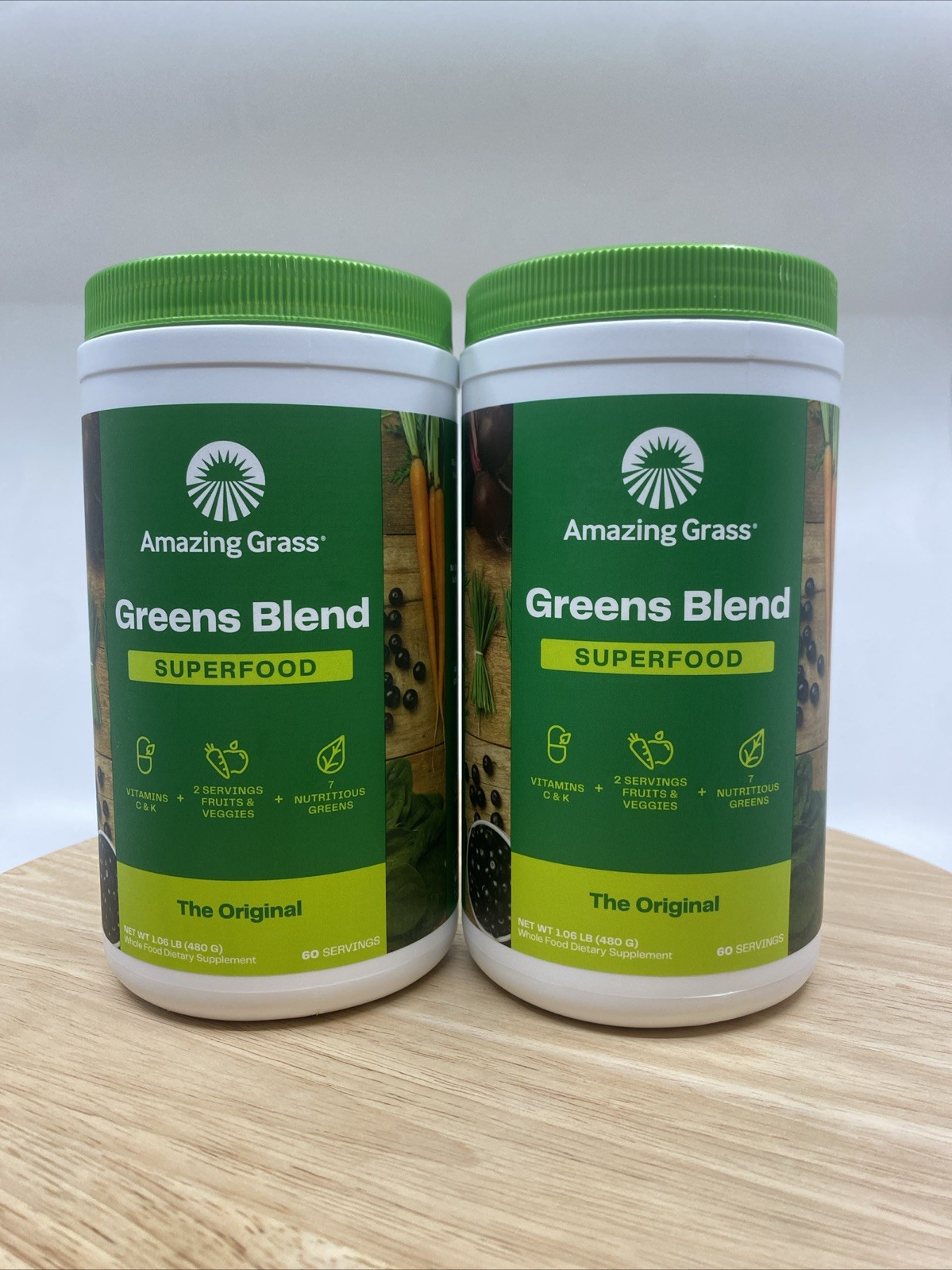 Amazing Grass Greens Blend Superfood Powder, 60svgs, 2 Pack – Exp 01/2026+