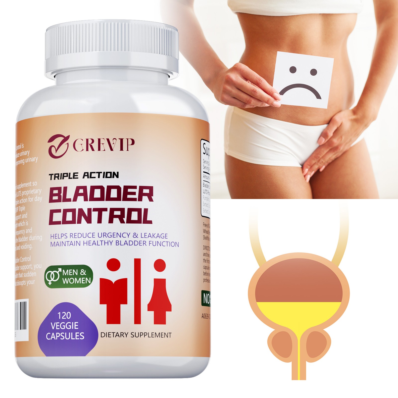 Bladder Control Capsules – Helps with Overactive Bladder, for Bladder Health