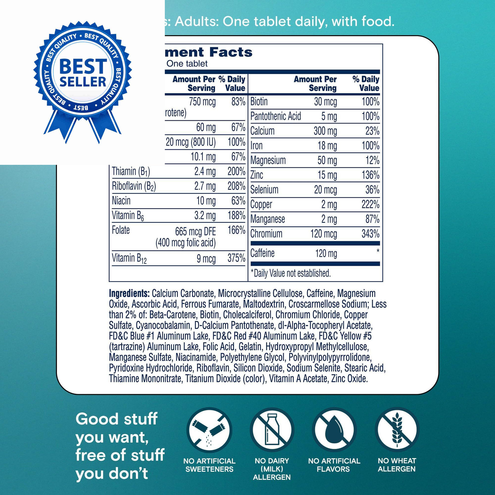 One A Day Women’s Active Metabolism Daily 120 Count (Pack of 1), Blue