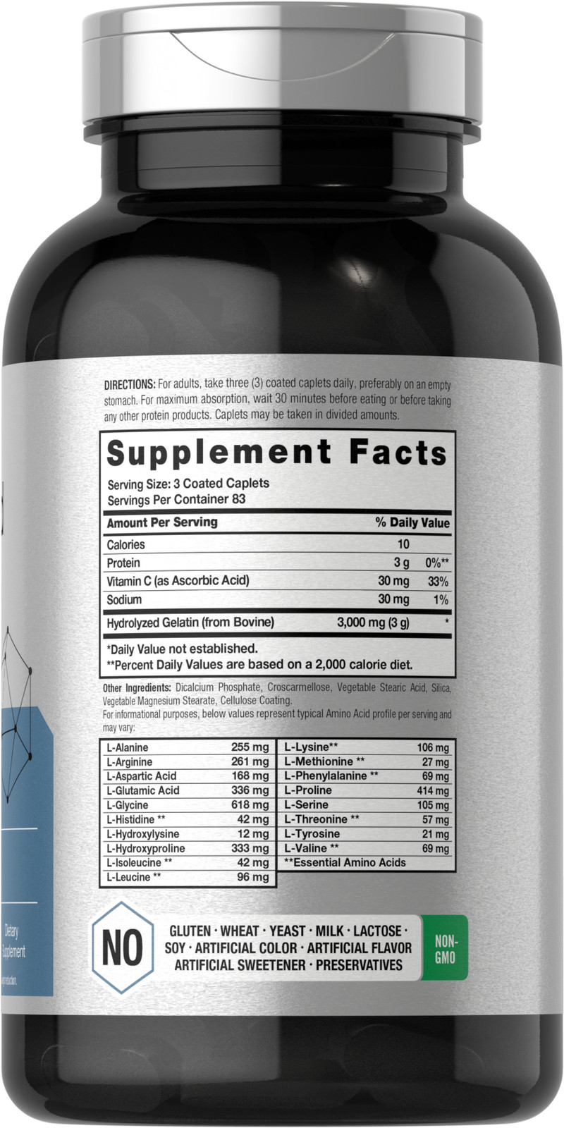 Amino Acid Complex 3000mg | 360 Caplets | Non-GMO, Gluten Free | by Horbaach