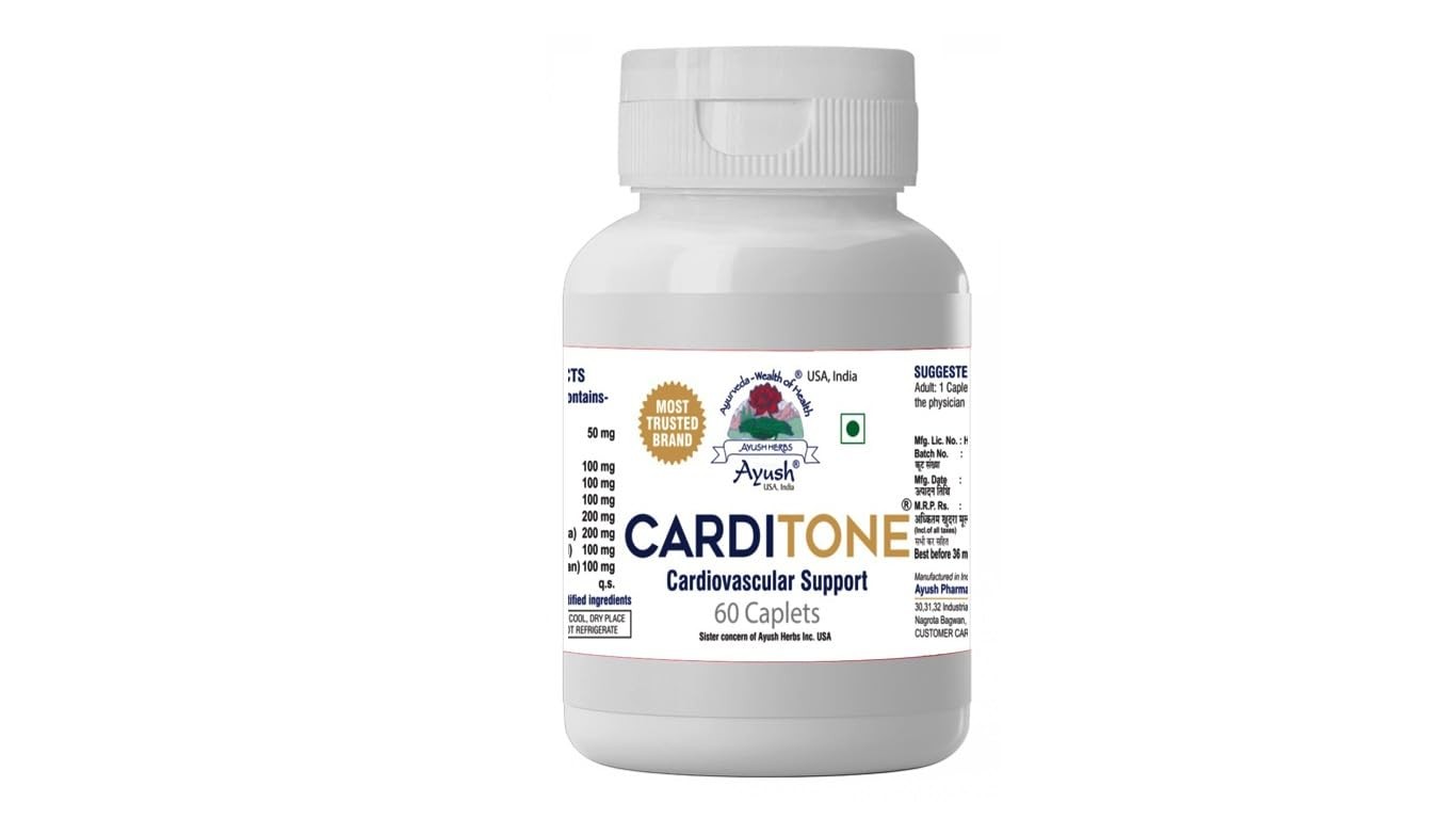 Carditone Ayush Herbs 60 caplet for Cardiovascular & Hypertension Support