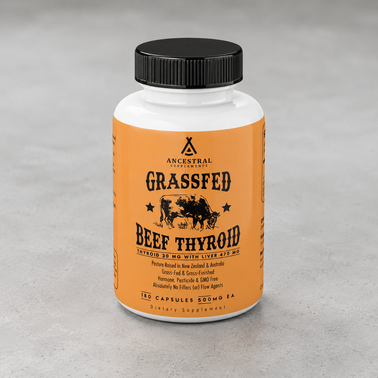 Ancestral Supplements Grass Fed Beef Thyroid 500 mg 180 Caps New Zealand