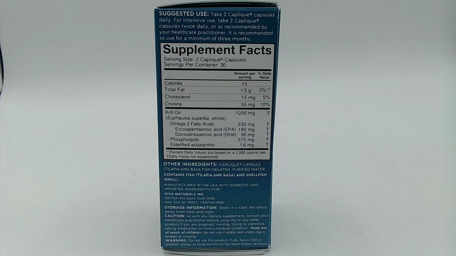 Viva Naturals Antarctic Krill Oil Omega 3 Fatty Acid 1250mg, EPA DHA