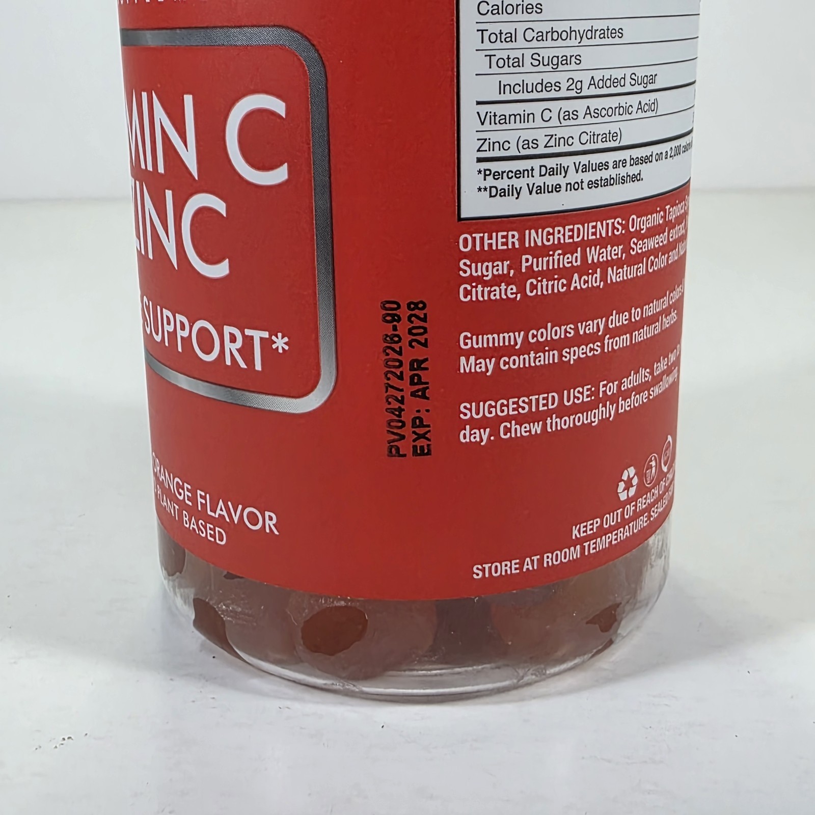 Be Happy Be You Vitamin C + Zinc Immune Support 90 Orange Gummies EXP 04/2028