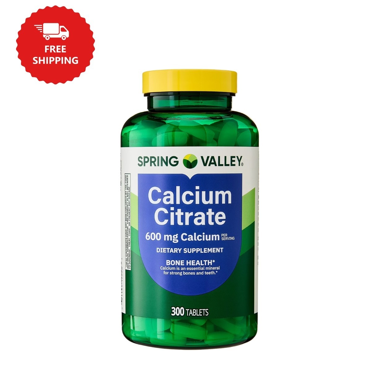 Spring Valley Calcium Citrate Tablets Dietary Supplement 600 Mg 300 Count