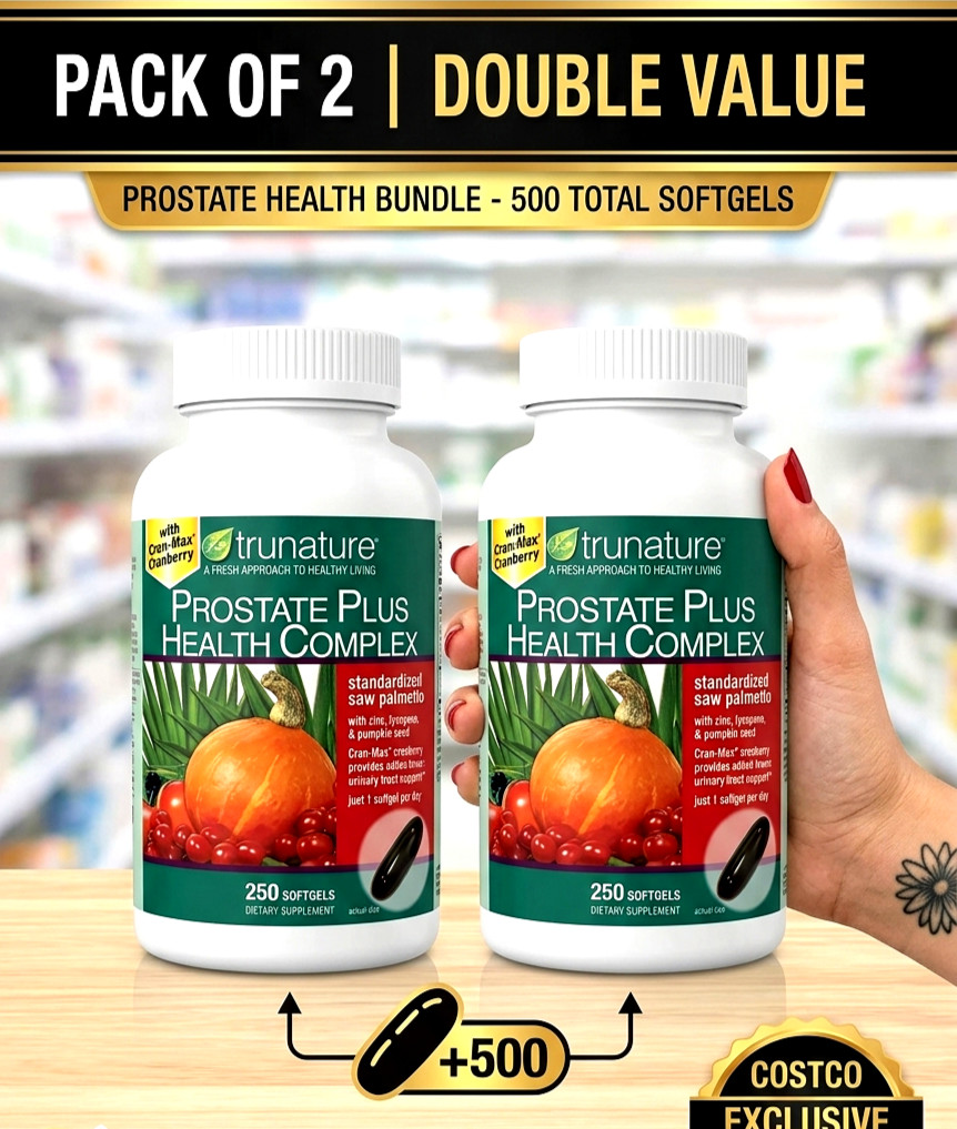 2 Pack of Trunature PROSTATE PLUS HEALTH COMPLEX Saw Palmetto with Zinc