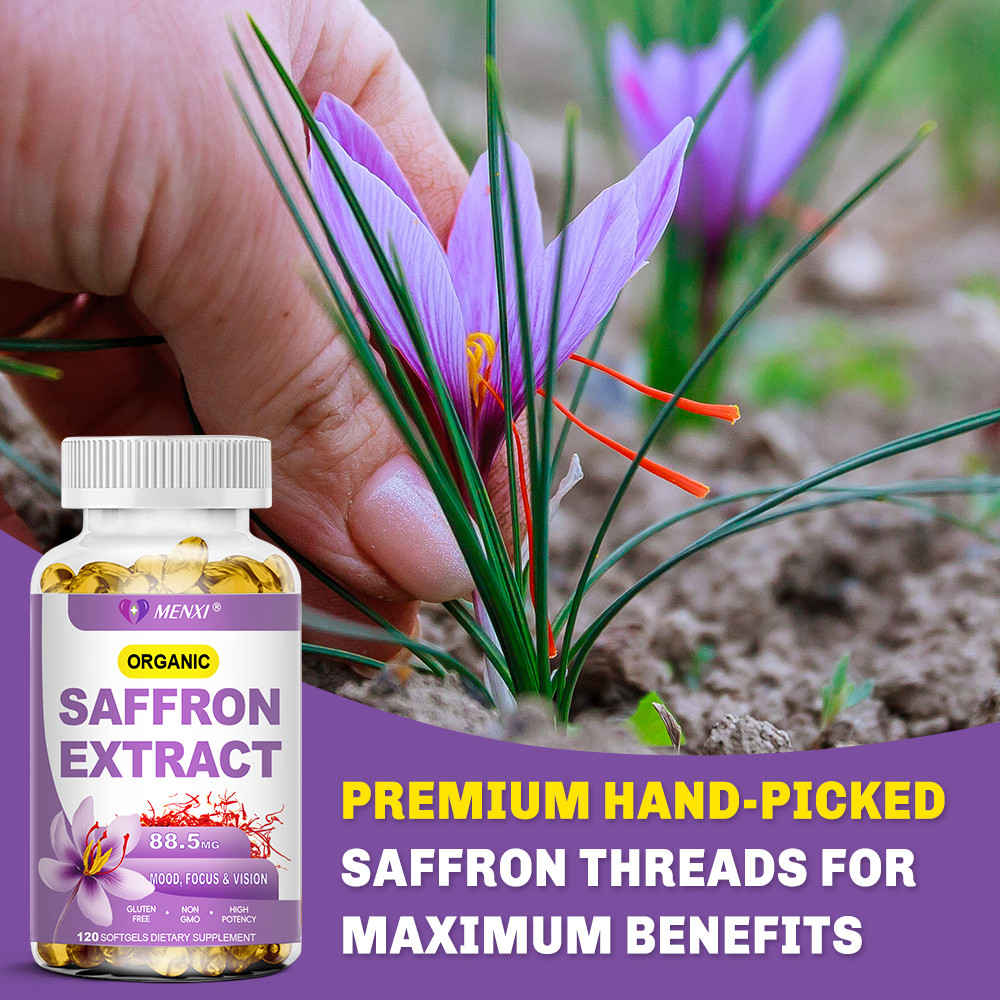 Saffron Extract 120 Capsules – 88.5mg Stress Relief & Mood Support Antioxidant