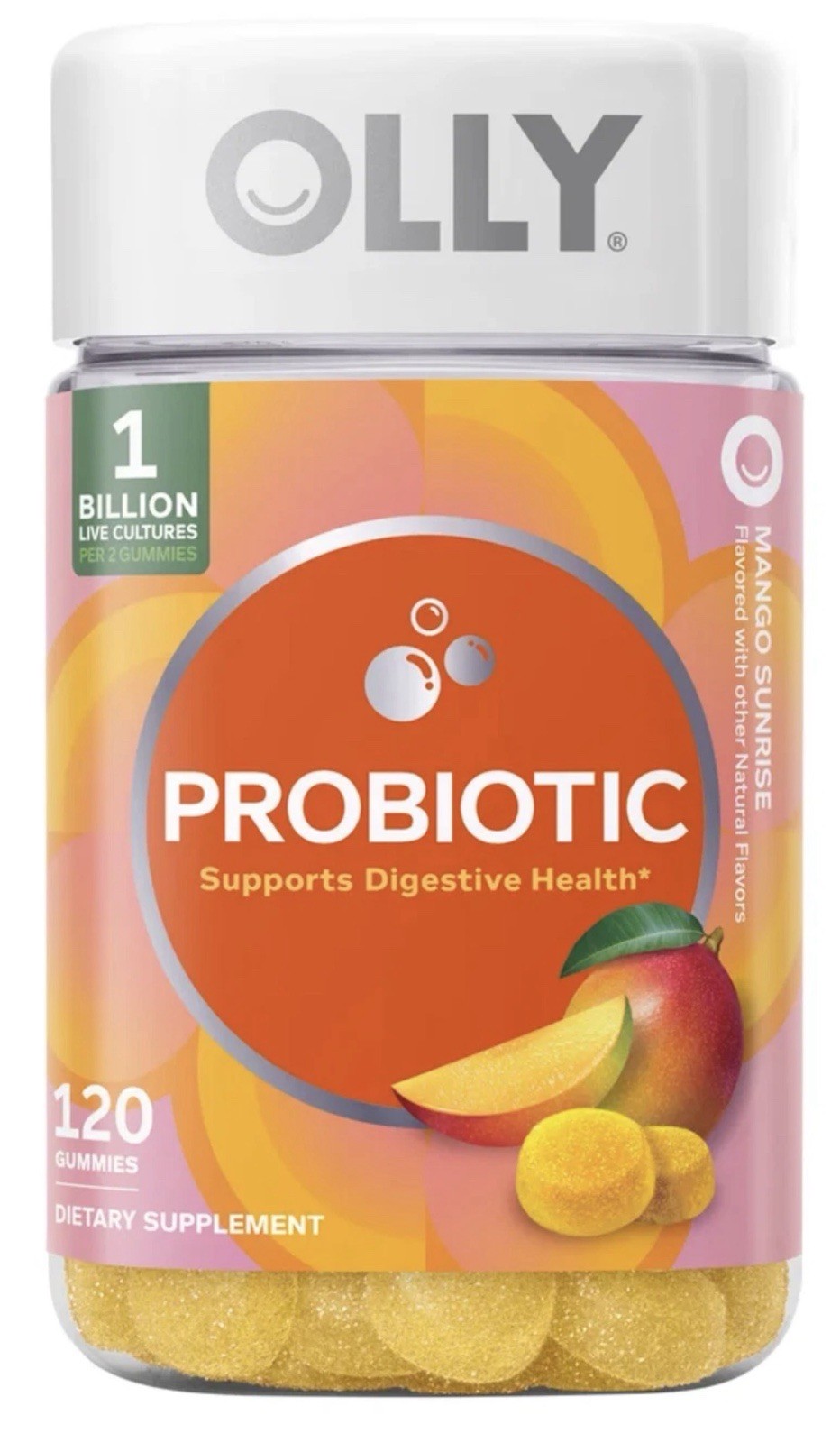 OLLY Probiotic Mango Gummy, 120 Gummies EXP 02/2027