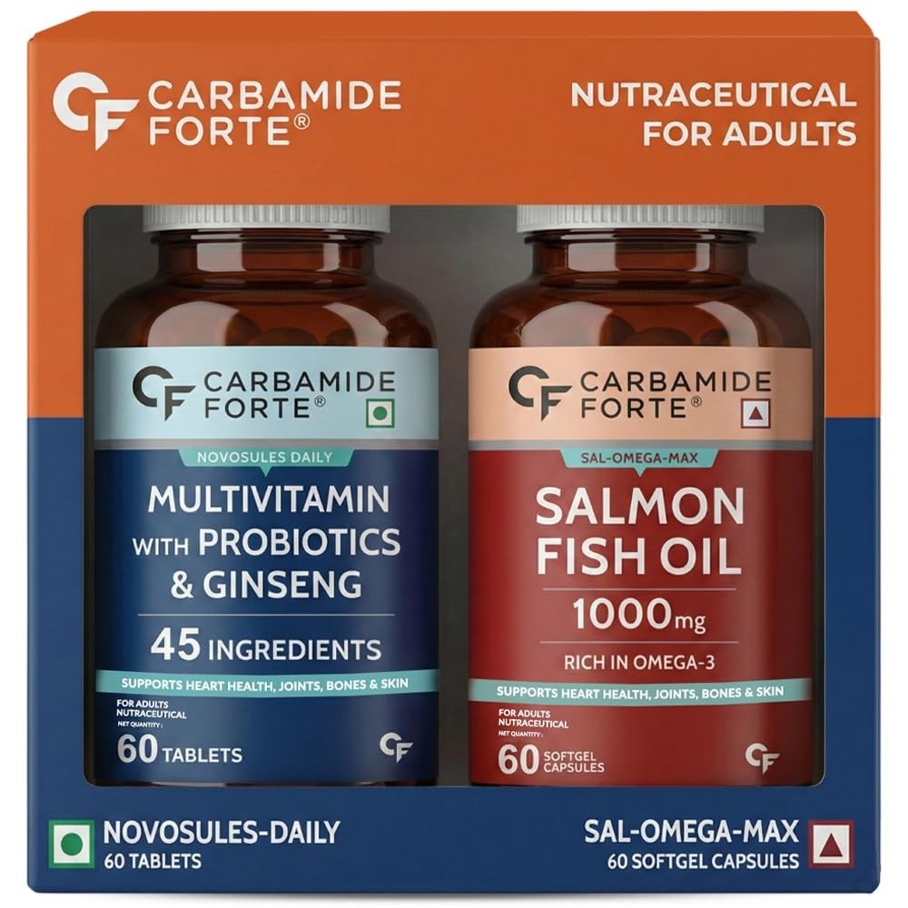 Carbamide Forte Men’s Multivitamin & Salmon Omega 3 Combo 60 Tabs 60 Softgels