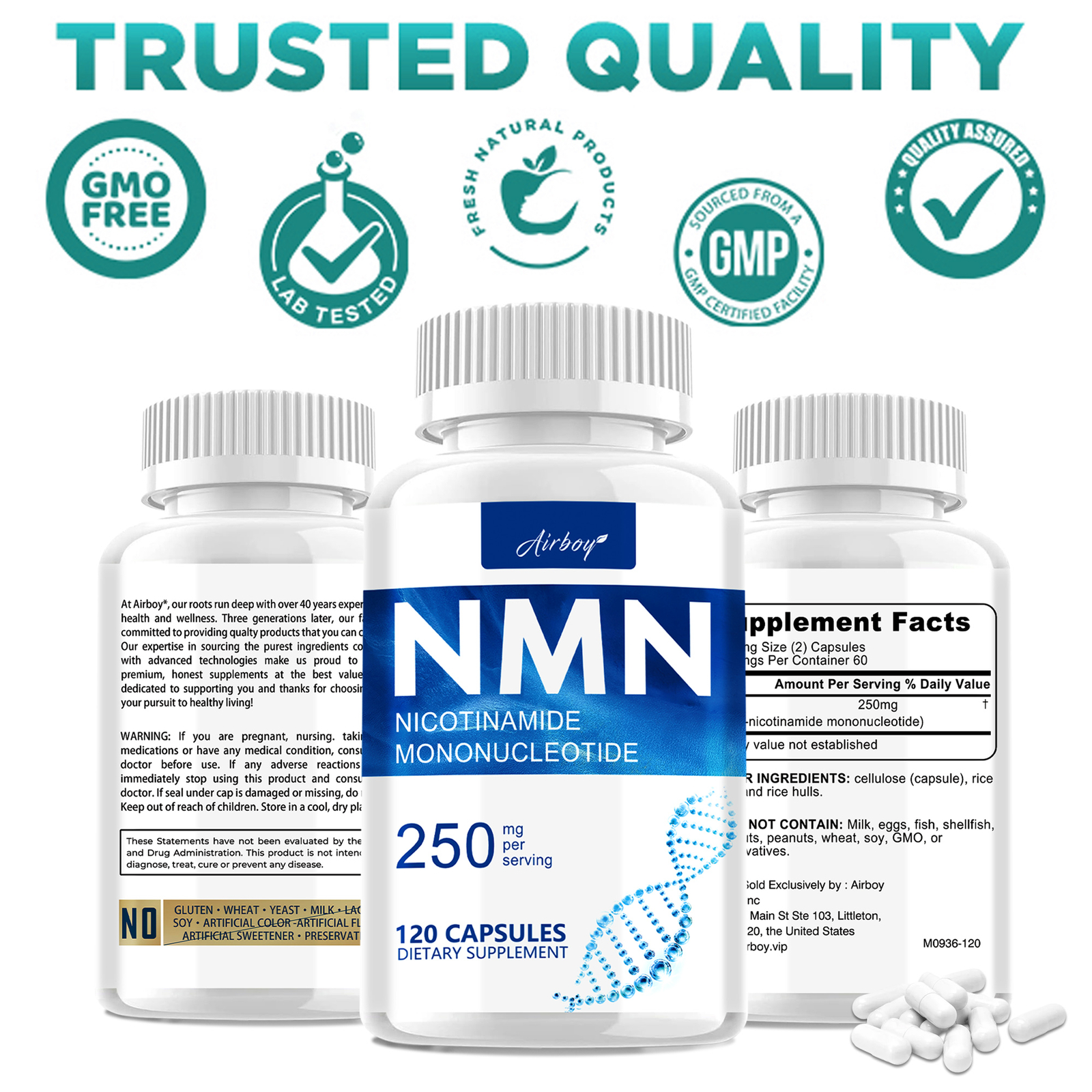 120pcs Nicotinamide 250mg – Energy Metabolism, Increase and Support NAD Levels