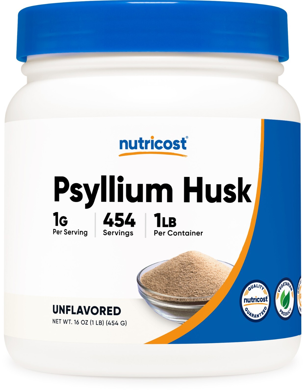 Nutricost Psyllium Husk Ground Powder (1lb) – Gluten Free and Non-GMO