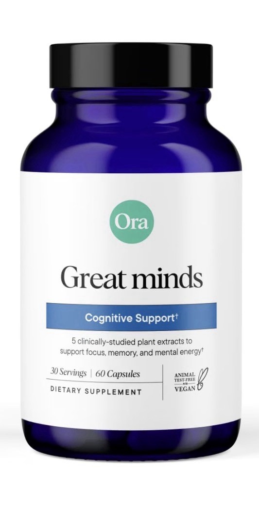 Ora Great Minds Cognitive Support Brain Health Focus Mental Energy Memory 60caps