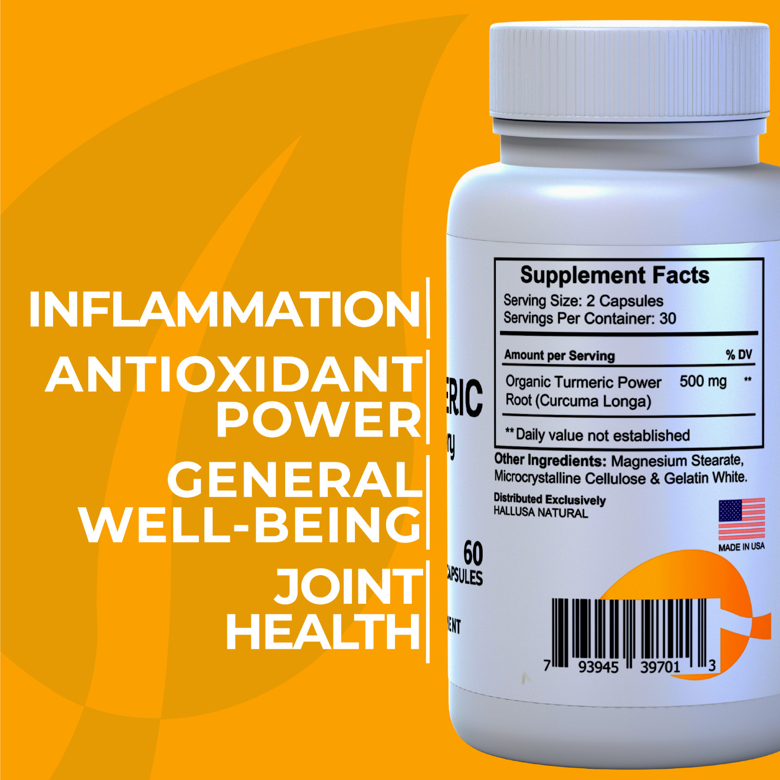 TURMERIC CURCUMIN – Natural Joint & Healthy Overall Support-Antioxidant Support