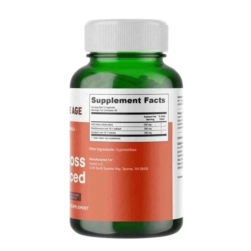 3 Pack INFINITE AGE Sea Moss Advanced 1250mg Superfood, High-Potency 60 Capsules