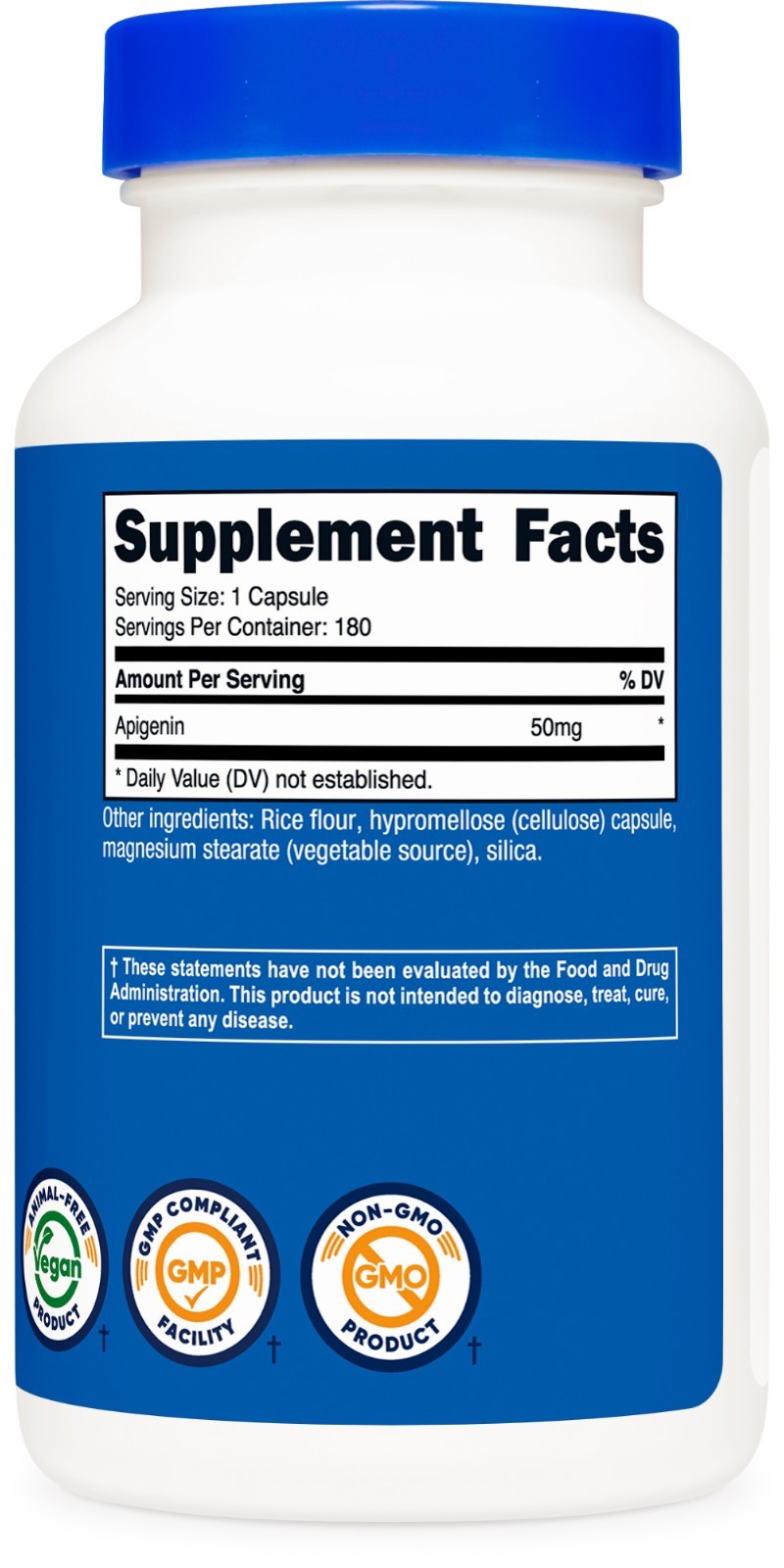 Nutricost Apigenin 50mg, 180 Capsules – Non-GMO, Gluten Free, Vegan