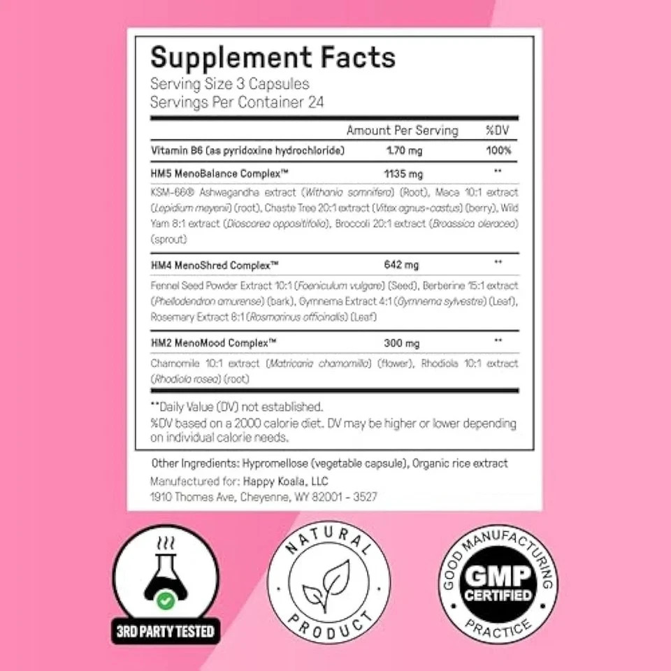 US Happy Mammoth Hormone Harmony Natural Hormonal Support for Women 72 Capsules