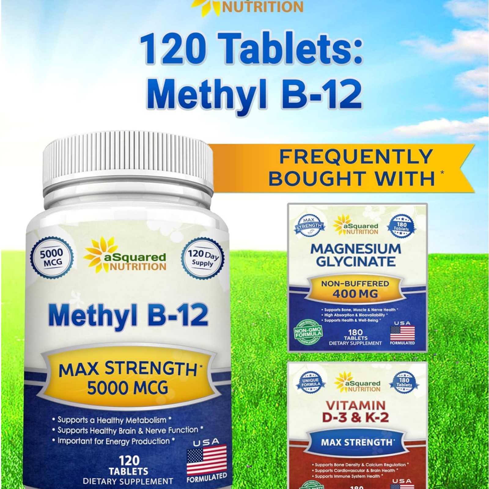 Vitamina B12 5000 MCG | Aumenta la energía, apoya la función cerebral y cardíaca
