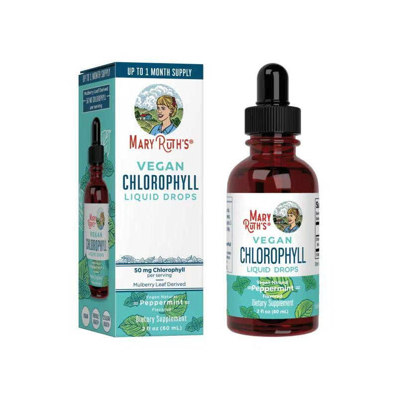 New Mary Ruth’s VEGAN Chlorophyll Liquid Drops Peppermint Flavored 4 Fl Oz 120ml