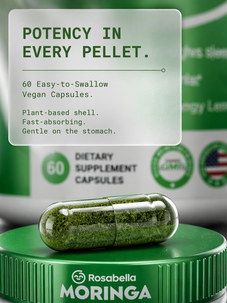 Rosabella Organic Moringa 800 mg 2-Pack HerbalWellness Digestive Support Natura