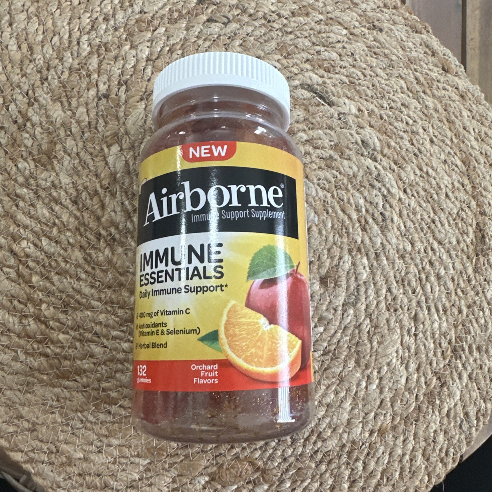 Airborne Immune Essentials 132 Count (Pack of 1), Orchard Fruit Flavor