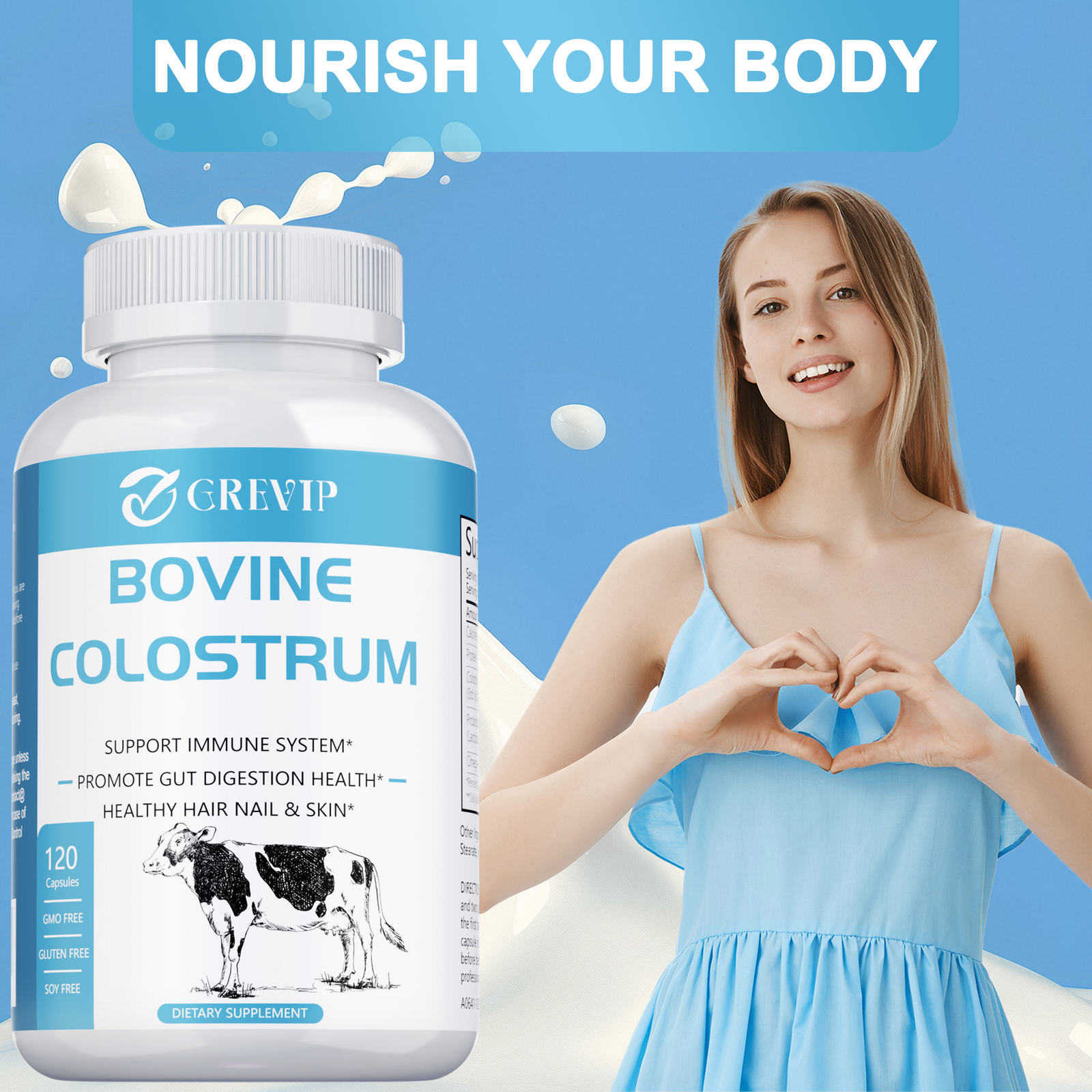 Bovine Colostrum 240pcs -Probiotic, Omega-3 -Immune Beauty Boost Support Non-GMO